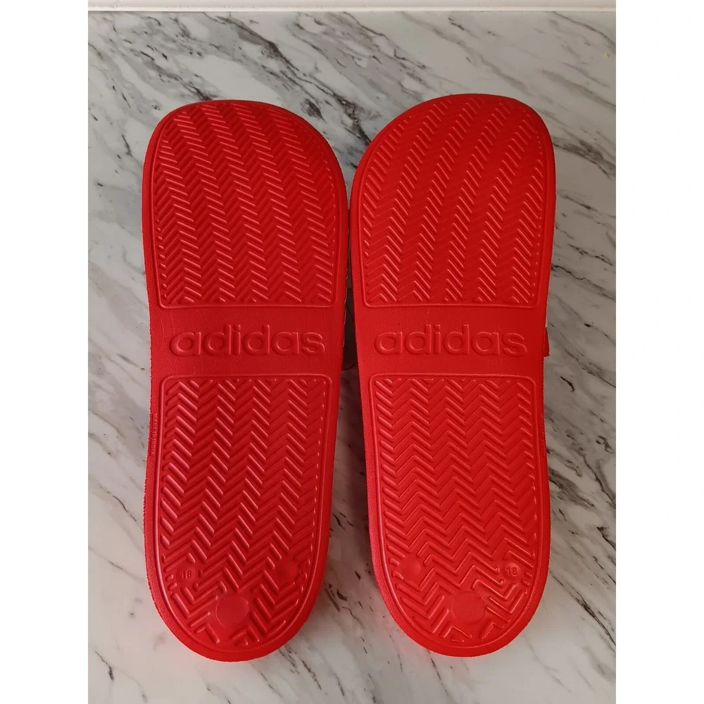 NWT Adidas Men's Red White Adilette Shower Slide Sandals Size 18‎